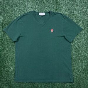 Ami Paris T Shirt Men's Size L Green Short Sleeve Lightweight Slim Designer Tee